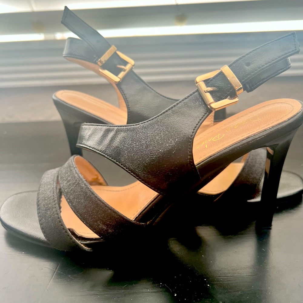 Black sparkly heels